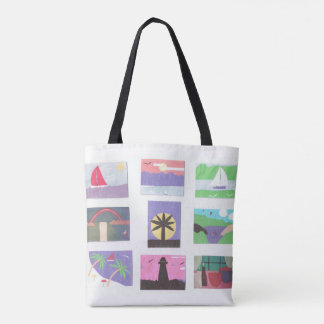 Tote Bag with Outdoor Scenes