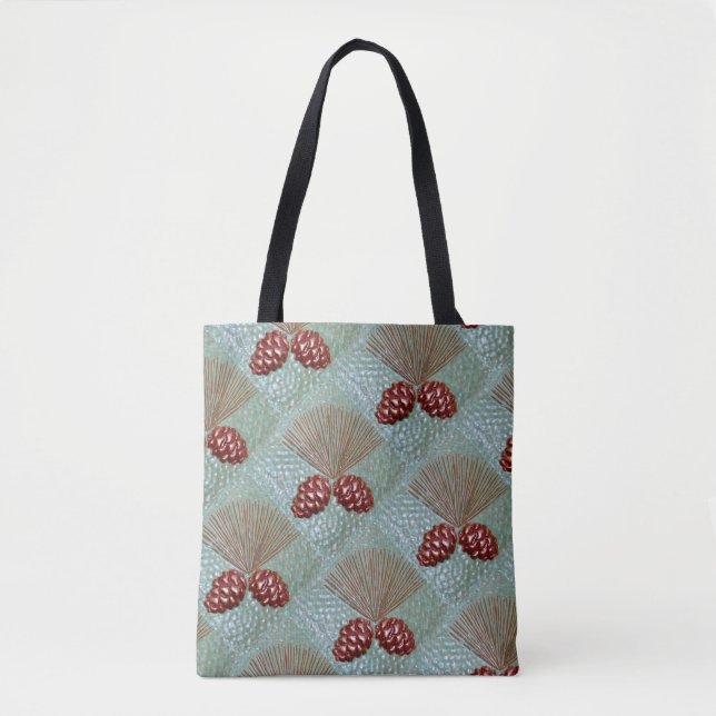 Tote Bag with Ponderosa pine cone print  (Front)