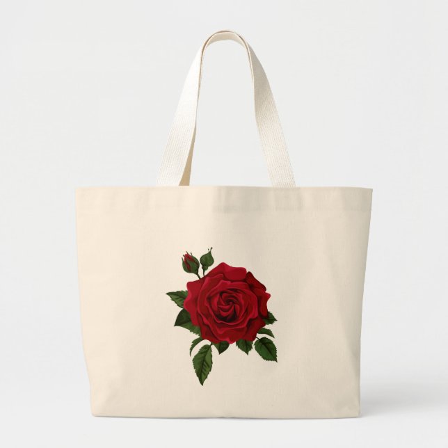 Tote Bag with red rose  (Front)