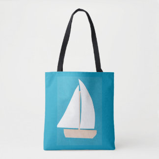 Tote Bag with Sailboat Design