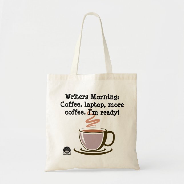 Tote Bag - Writers Morning: Coffee, laptop... (Front)