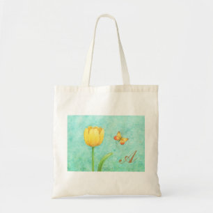 Tote Bag Yellow Tulip and Butterfly