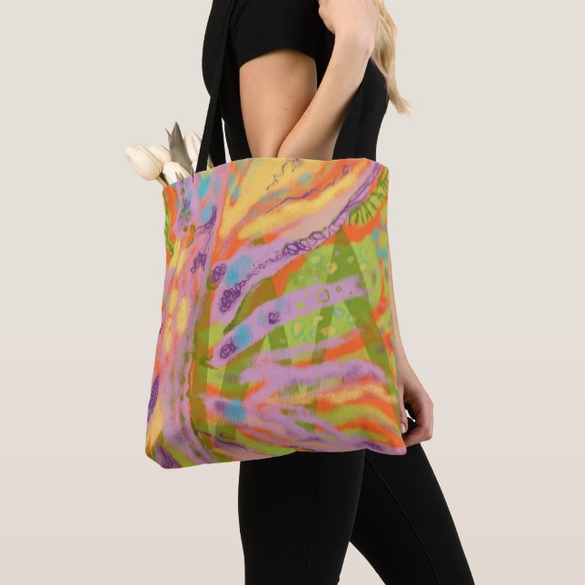 Tote bag/yoga bag. Abstract colorful yoga bag (Close Up)