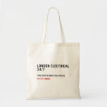 London electrical  24/7    Tote Bags