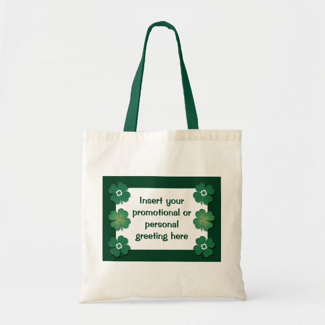 Tote bags customizable - shamrocks (Front)