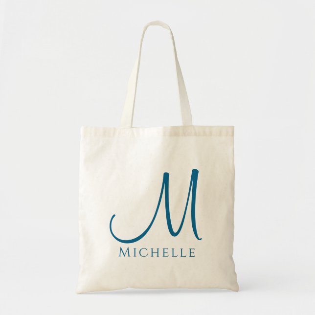 Tote Bags Trendy Monogram Name Initial Letter (Front)