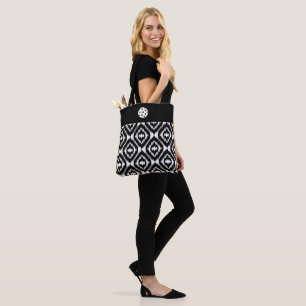 Tote Black White Ikat