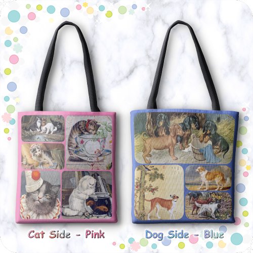 TOTE _ Cats and Dogs Collages _ Two Sided