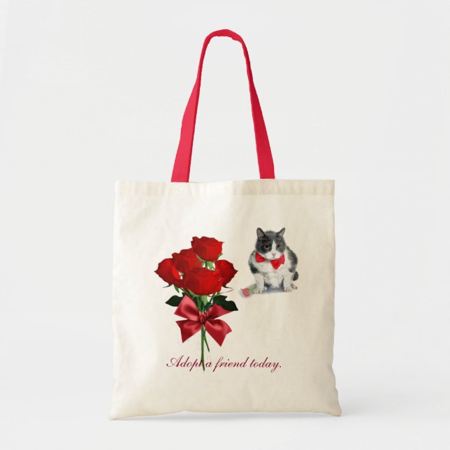 tote:  Felix, the cat, on Valentine's Day Tote Bag (Front)