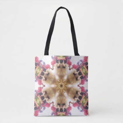 Tote - Flower Power Cat Kaleidoscope Design