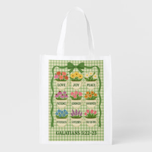 Tote fruit of the Spirit Tea Cups with Flowers