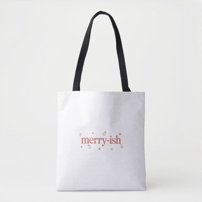  Tote | Funny Christmas Minimalist Gift Bag (Front)