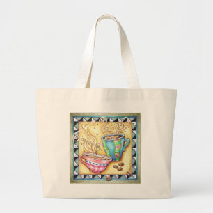 TOTE & GROCERY BAGS - COOL BEANS! COFFEE ART