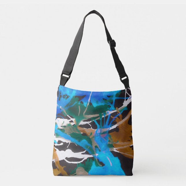 Tote: "Memory", cerulean blue Crossbody Bag (Front)