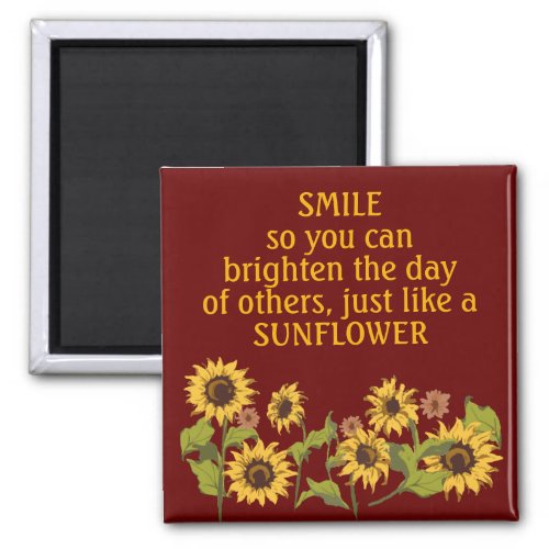 Tote _ Sunflowers Smile Quote w editable text Magnet
