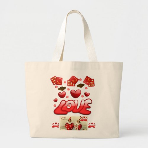 Tote white valentines day red handbag