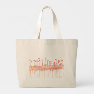 Tote with flamingos