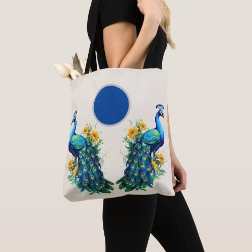 Tote With peacock Add Your LOGO