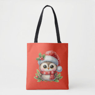 Totebag Christmas Owl - All over print totebag Tote Bag