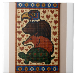Totem Animal Beads Ceramic Tile