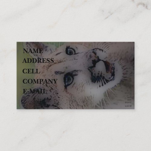 Totem Cougar on the Hunt Business Card