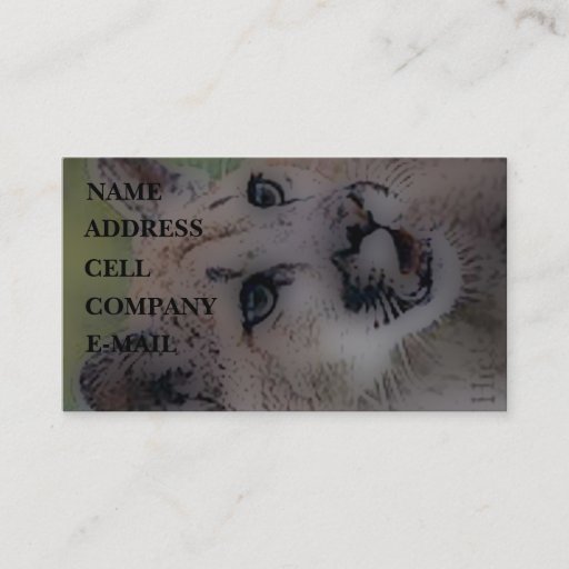 Customizable 'Totem Cougar on the Hunt' Business Card Template