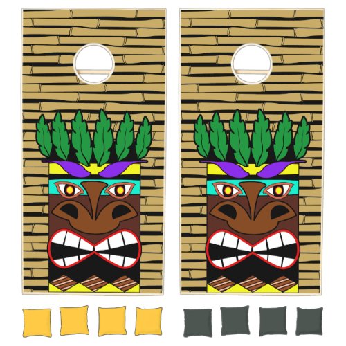 Totem Hawaiian Party Luau Cornhole Set