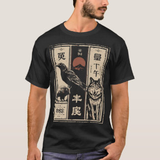 Totem of the Wild – Raven Bison Wolf Poster T-Shirt