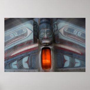Totem Pole Abstract, Alaska Poster