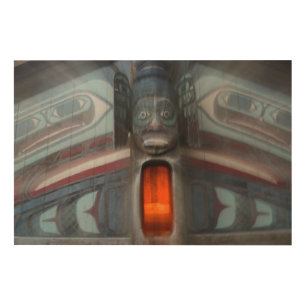Totem Pole Abstract, Alaska Wood Wall Decor