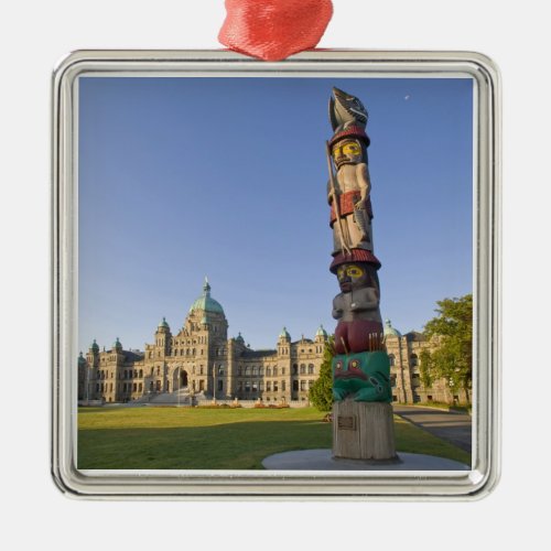 Totem pole at the Parliament building in Metal Ornament