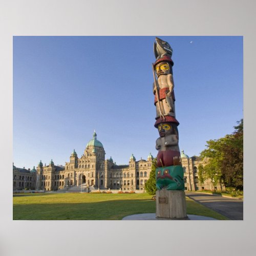 Totem pole at the Parliament building in Poster