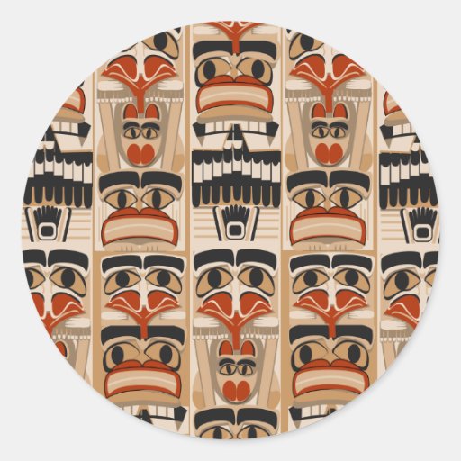 Totem Pole Classic Round Sticker | Zazzle