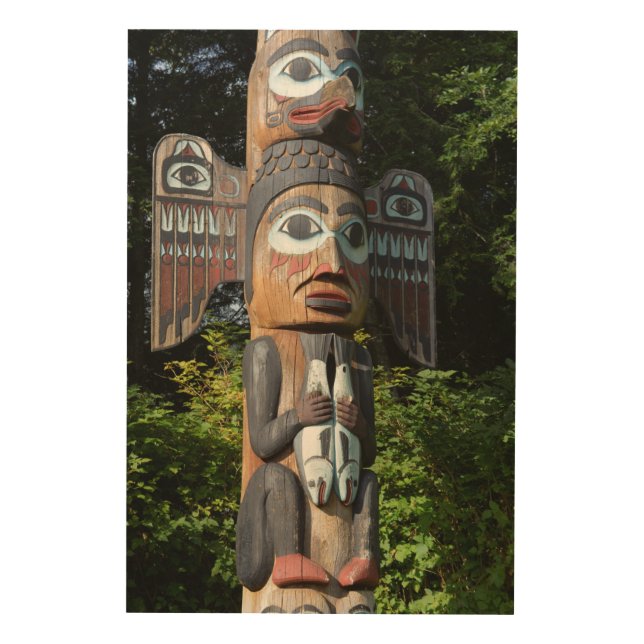 Totem Pole Close Up, Alaska Wood Wall Art (Front)