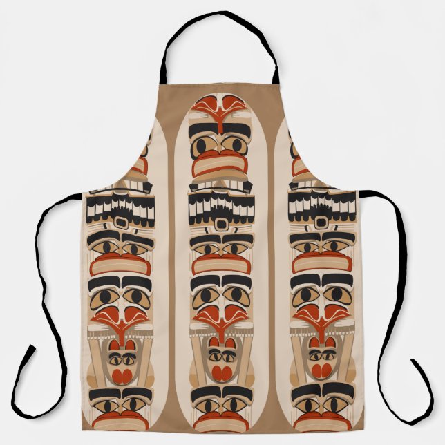 Totem Pole Cool Artistic Design Apron (Front)