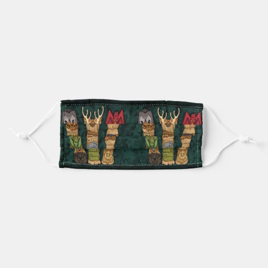 Totem Pole face mask (Front, Folded)
