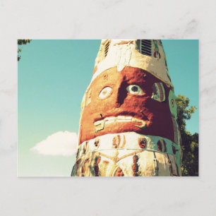 Totem Pole Face Post Card