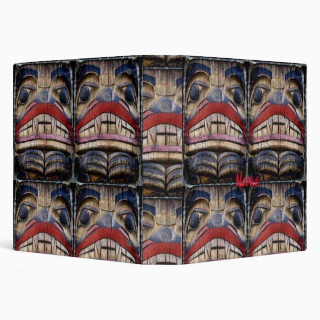 Totem Pole Face Thunder_Cove 3 Ring Binder (Background)