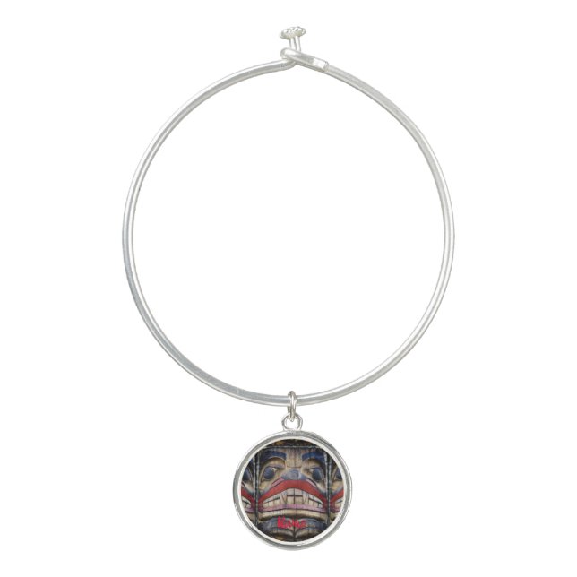 Totem Pole Face Thunder_Cove Bangle Bracelet (Front)