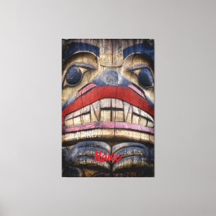 Totem Pole Face Thunder_Cove Canvas Print