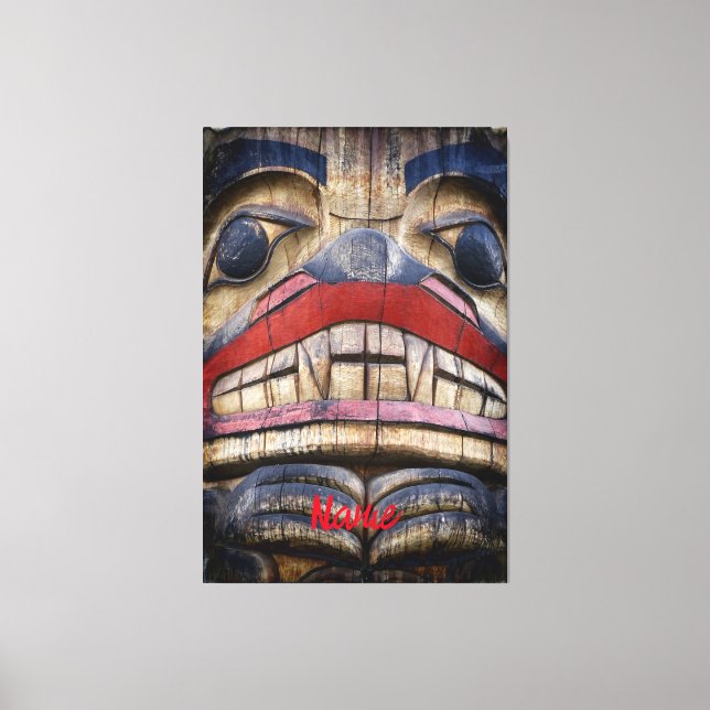 Totem Pole Face Thunder_Cove Canvas Print (Front)