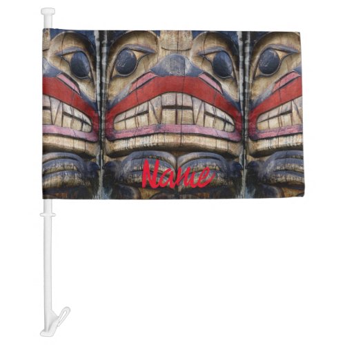 Totem Pole Face Thunder_Cove Car Flag