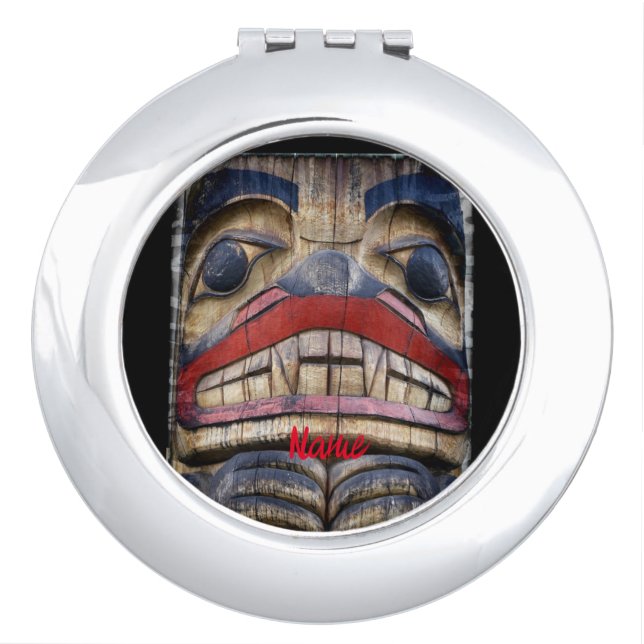 Totem Pole Face Thunder_Cove Compact Mirror (Front)