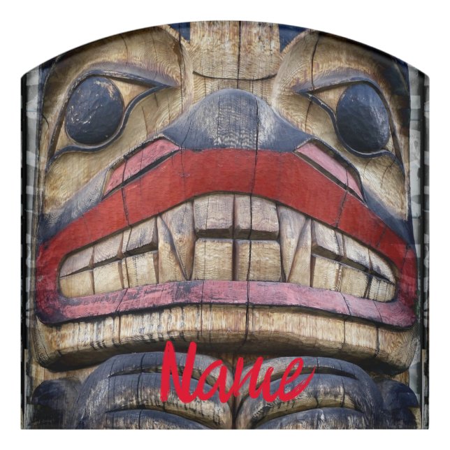 Totem Pole Face Thunder_Cove  Door Sign (Contour Front)