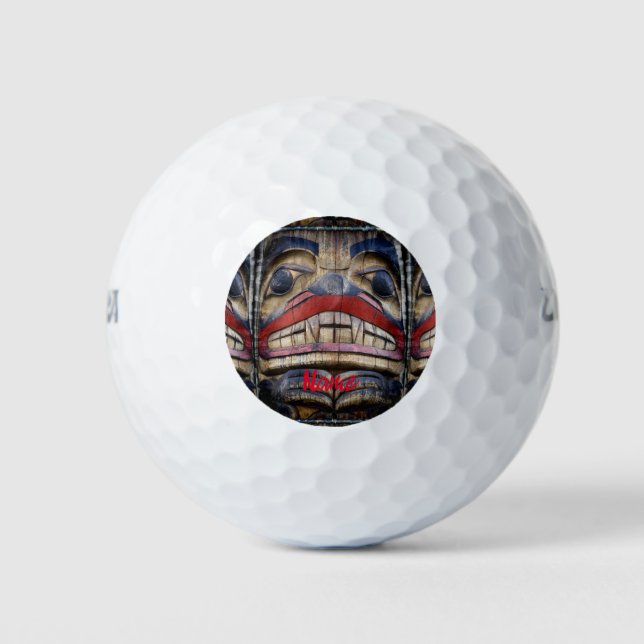 Totem Pole Face Thunder_Cove  Golf Balls (Front)