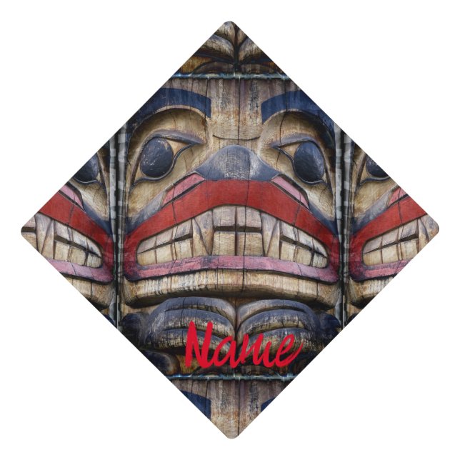 Totem Pole Face Thunder_Cove  Graduation Cap Topper (Front)