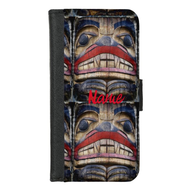 Totem Pole Face Thunder_Cove  iPhone Wallet Case (Front)