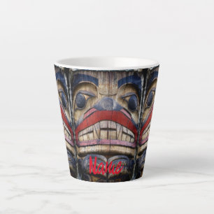 Totem Pole Face Thunder_Cove Latte Mug