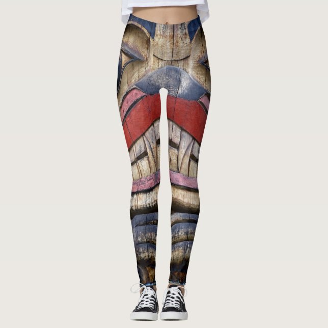 Totem Pole Face Thunder_Cove Leggings (Front)
