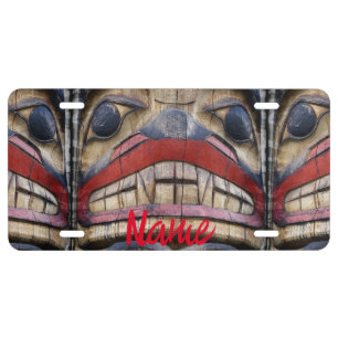 Totem Pole Face Thunder_Cove License Plate